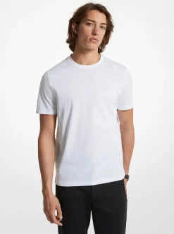 T-shirt en coton à imprimé logo Signature