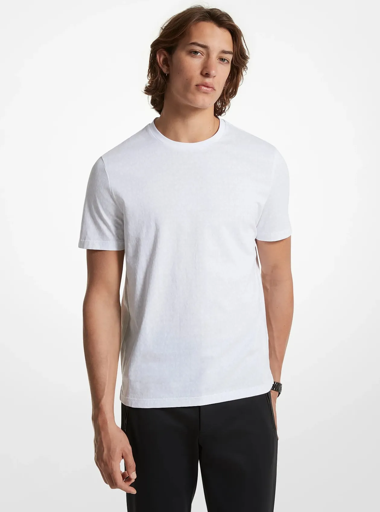 T-shirt en coton à imprimé logo Signature