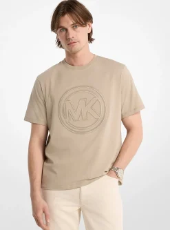 T-shirt en jersey de coton avec imprimé breloque logo