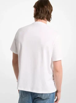 T-shirt en jersey de coton avec imprimé breloque logo