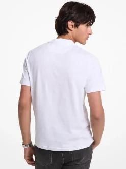T-shirt en jersey de coton à imprimé logo Signature
