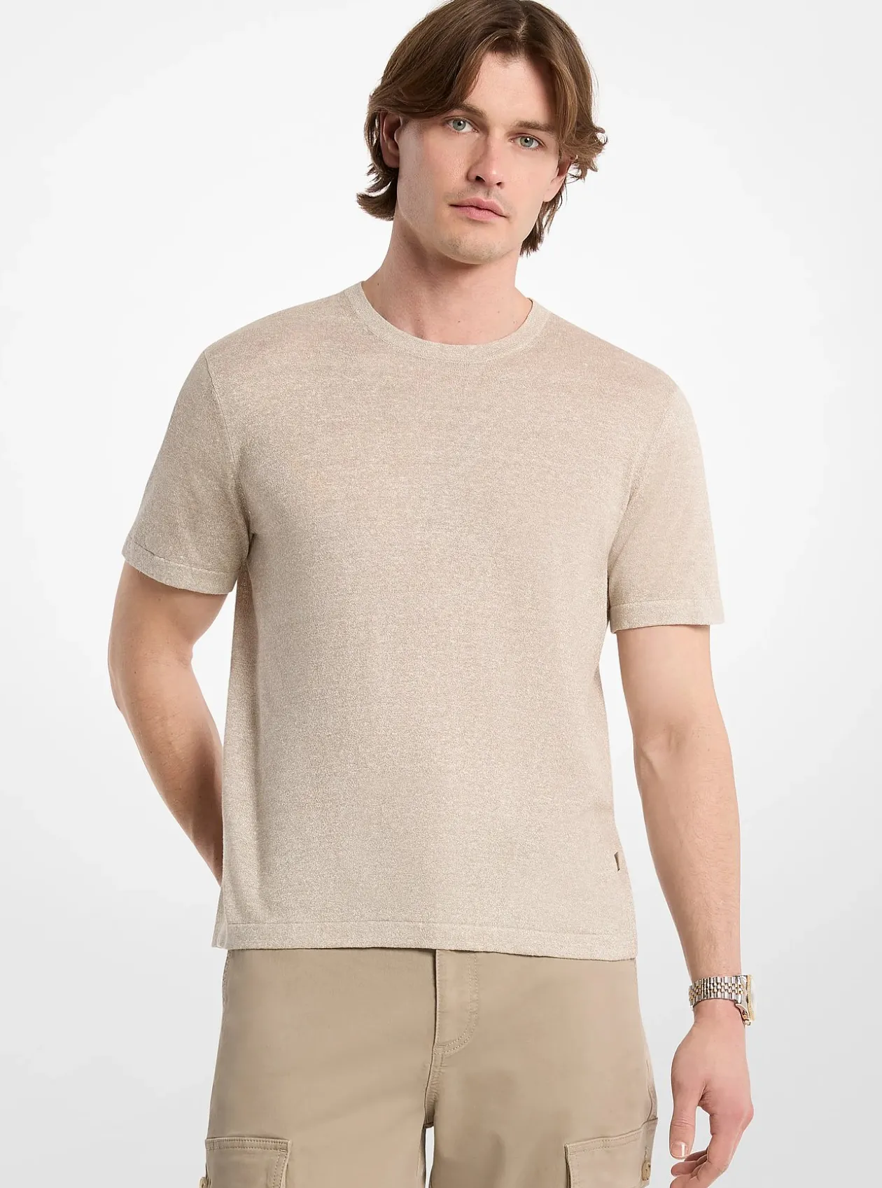 T-shirt en lin et coton
