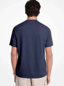 T-shirt en piqué de coton mélangé