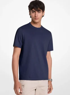 T-shirt en piqué de coton mélangé