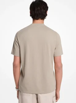 T-shirt en piqué de coton mélangé