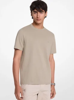 T-shirt en piqué de coton mélangé