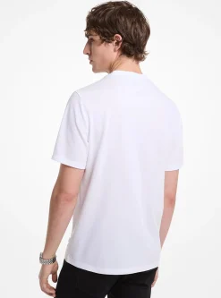 T-shirt en piqué de coton mélangé