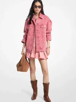 Veste surdimensionnée en denim teint en pièce