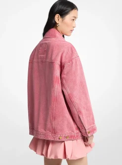 Veste surdimensionnée en denim teint en pièce